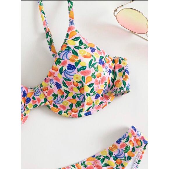 Fruit Print Two Piece Swimsuit- Size Small - Picture 3 of 6